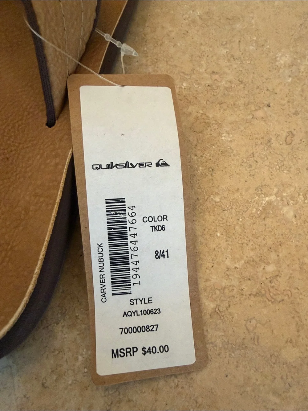 NWT Quiksilver Tan/Brown Men's Flip Flops Size 8